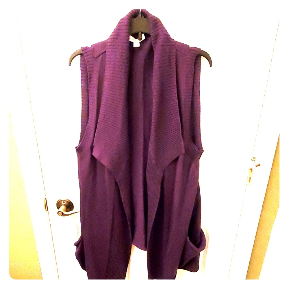 Sweater vest eggplant purple